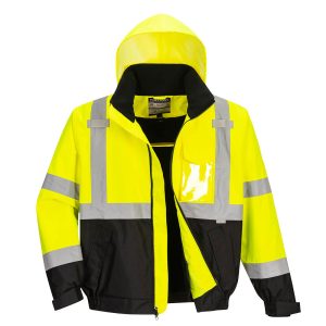 Portwest US364 – Hi-Vis 2-in-1 Contrast Bomber Jacket